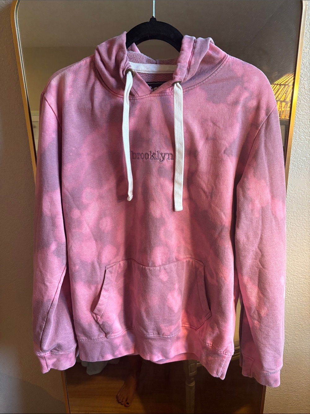 Brooklyn Pink Tie-Dye Hoodie Sweatshirt